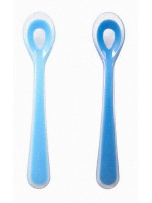 Kit 2 Colheres De Silicone Azul - Kababy