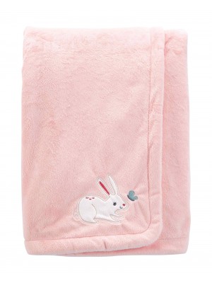 Cobertor Bebê Carter´s Fleece Coelho Rosa Claro
