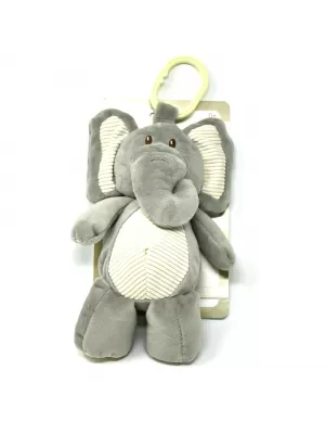 Elefante De Pelúcia E Chocalho Cinza - Kelly Baby